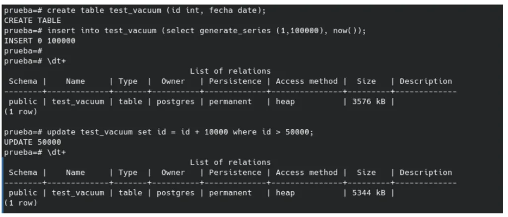 Vacuum postgreSQL